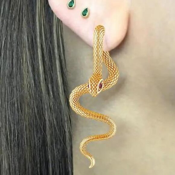 Retro Snake Earrings for Women-Vintage Goth Punk Snake Earrings - Picture 3 of 7
